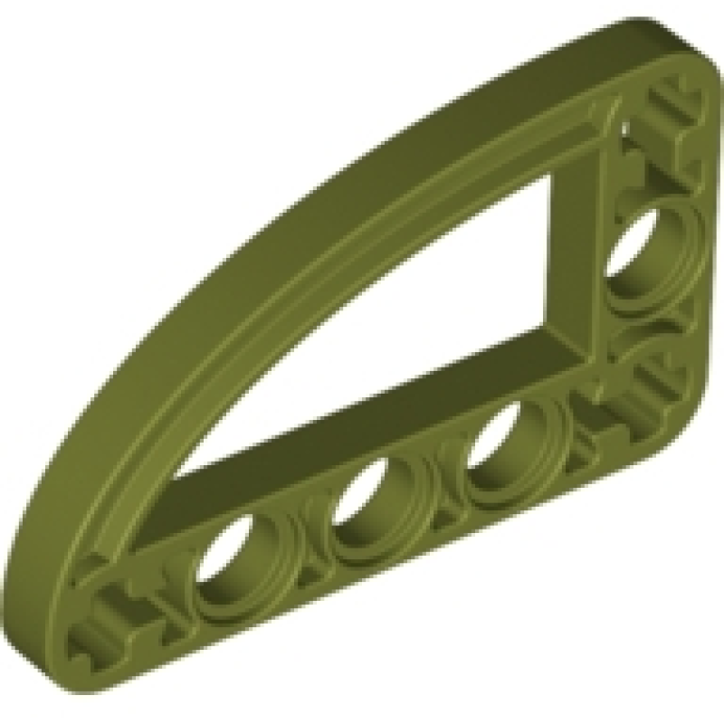 Technic, Hefbalk, Aangepast Dun 3x5 L-vorm met kwart ellips Olive dun Green